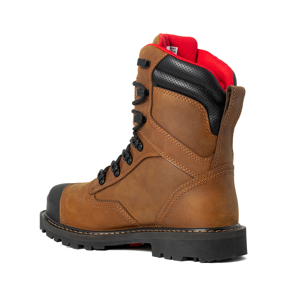 洋楽 Rook Hunit ROCKROOSTER Magnolia Men's 6 inch Brown Zip Sided Soft Toe Wedge Work